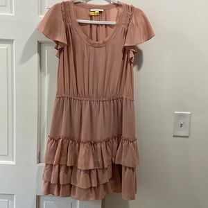 Vintage Silk Banana Republic ruffle dress